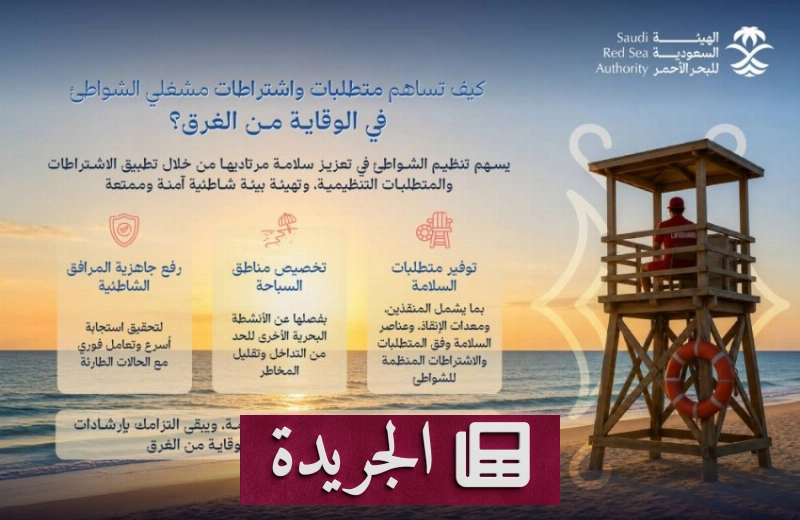 اشتراطات السلامة في الشواطئ السعودية ترفع مستوى الحماية - آخر الأخبار - الجريدة