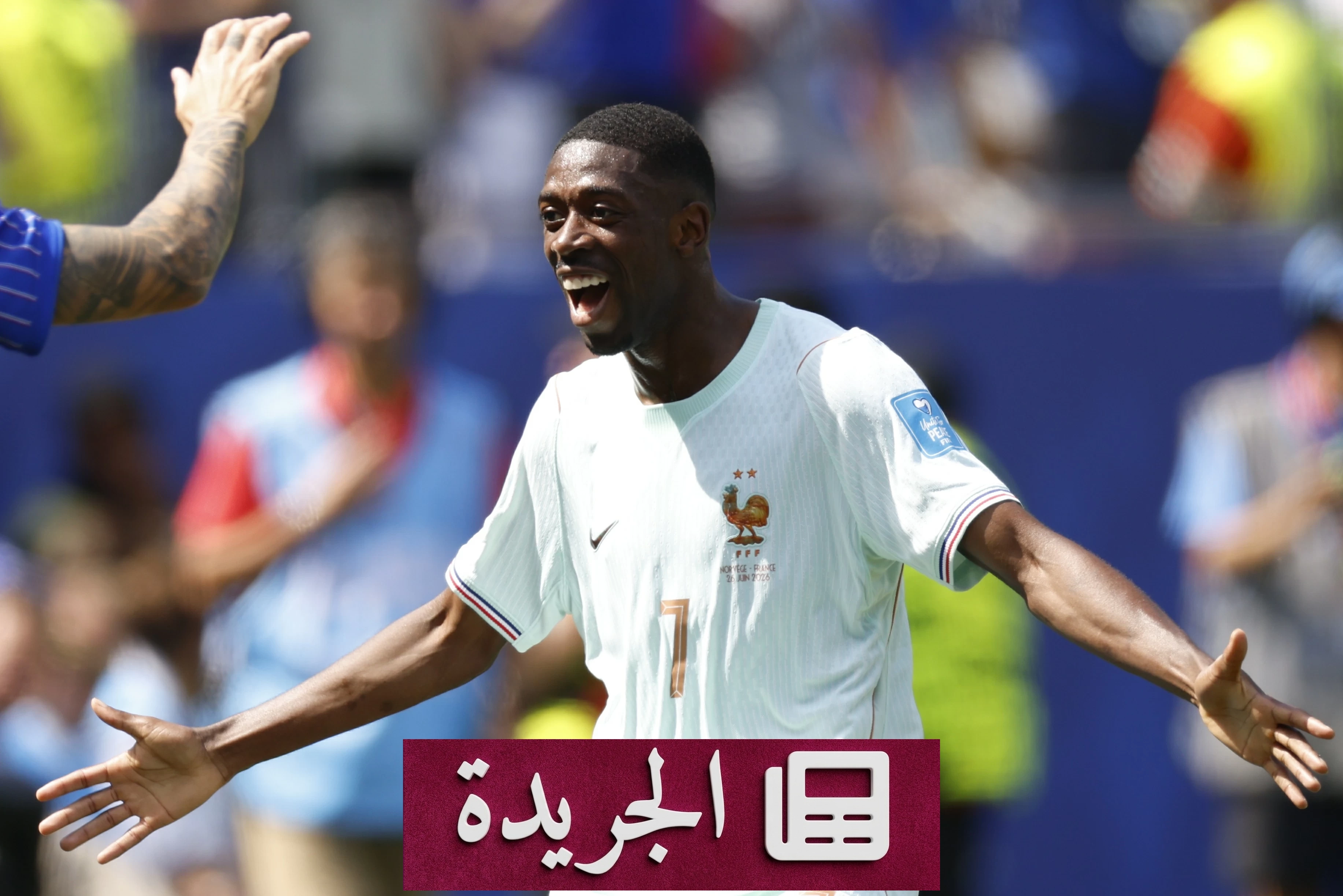 لاعب المنتخب الفرنسي عثمان ديمبيلي durante تسجيله ثلاثية تاريخية في مونديال 2026