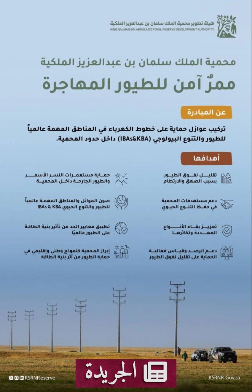 هيئة تطوير محمية الملك سلمان تنفذ مبادرة حماية بيئية عالمية - آخر الأخبار - الجريدة