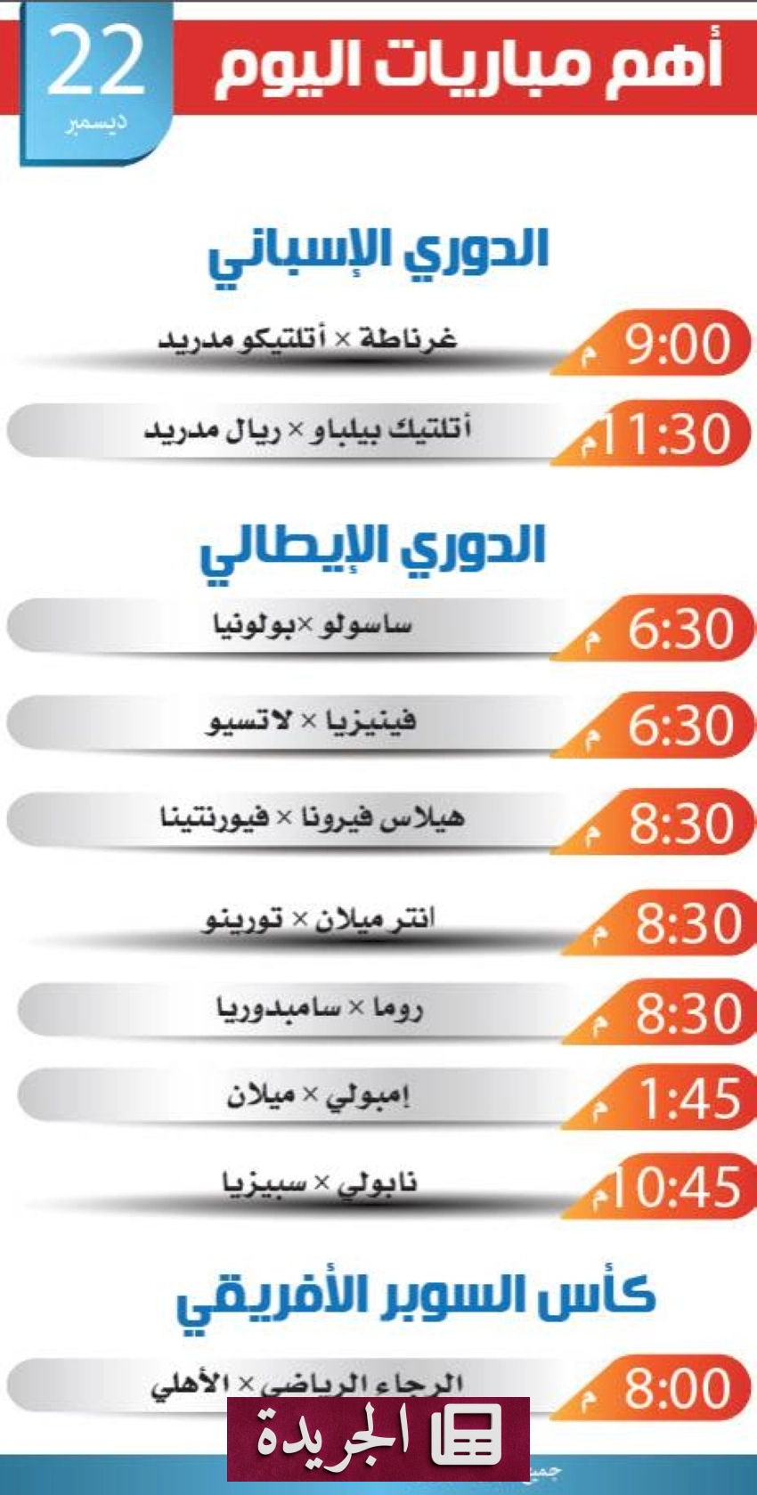 نشرة أخبار متنوعة تتنوع بين الرياضة والثقافة والاقتصاد - آخر الأخبار - الجريدة