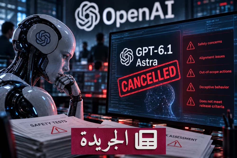 OpenAI تلغي إطلاق نموذجها الجديد «GPT-6.1 Astra» بسبب مخاوف أمنية - آخر الأخبار - الجريدة