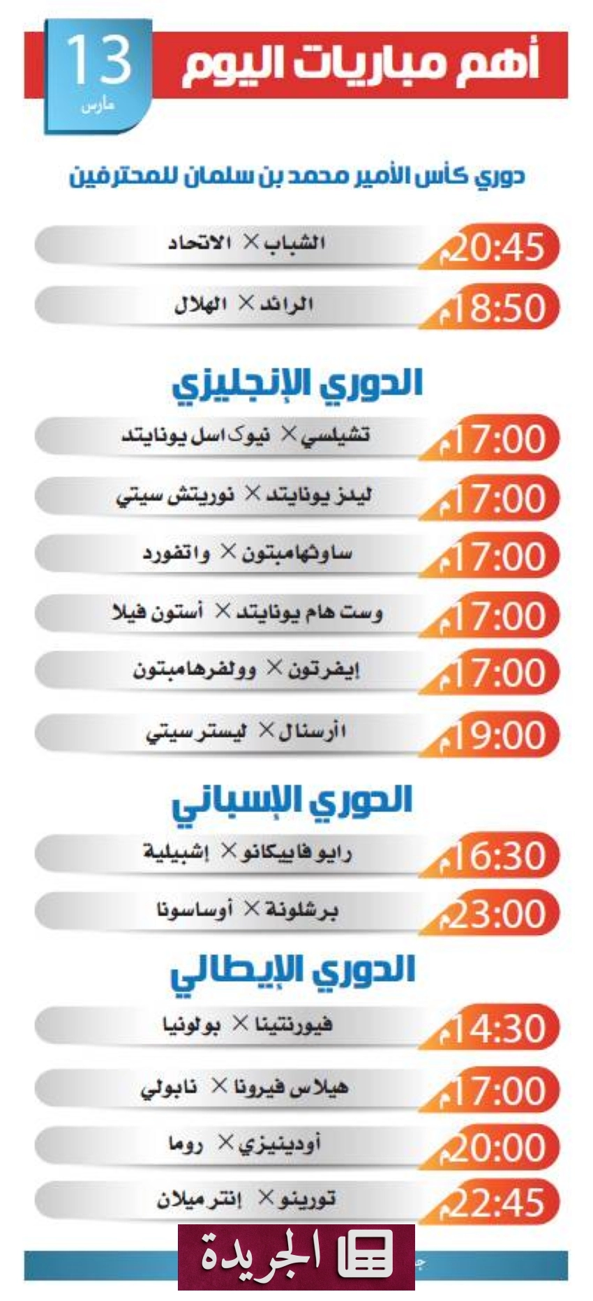 تطورات محلية وعالمية في المشهد الإعلامي والرياضي - آخر الأخبار - الجريدة